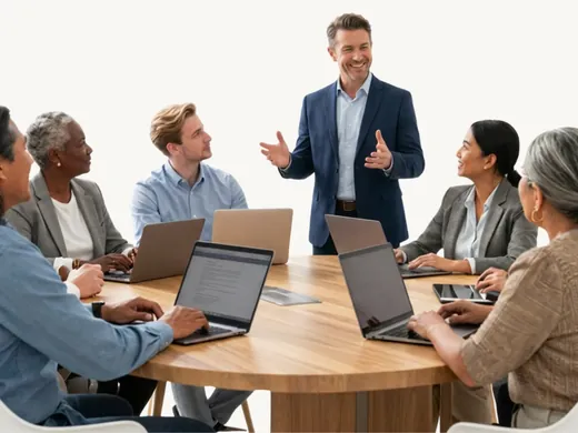 Instructor leading a hands-on AI workshop